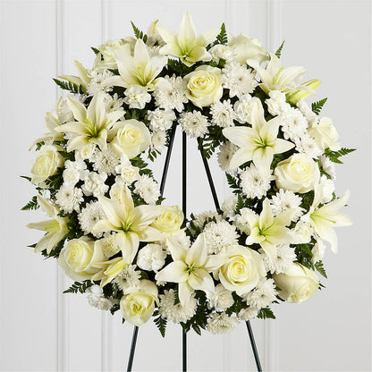 Treasured Tribute Wreath – MERCY'S FLOWERS, Miami FL