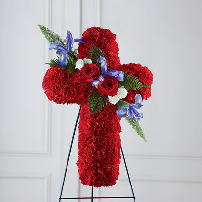 Faithful Hero Floral Cross – MERCY'S FLOWERS, Miami FL