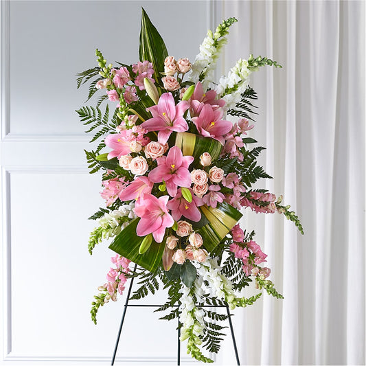 Elegant Embrace Standing Spray – MERCY'S FLOWERS, Miami FL