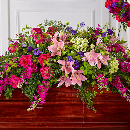 Radiant Tribute Casket Spray – MERCY'S FLOWERS, Miami FL