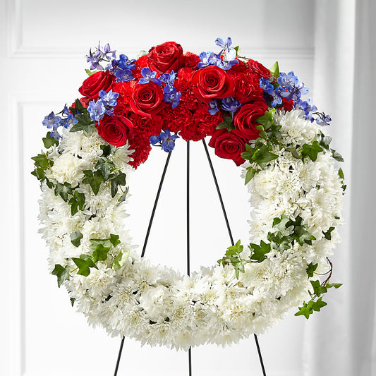 Patriotic Passion Wreath – MERCY'S FLOWERS, Miami FL