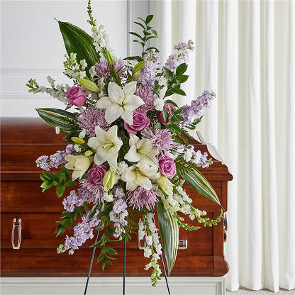Grateful Hearts Standing Spray – MERCY'S FLOWERS, Miami FL