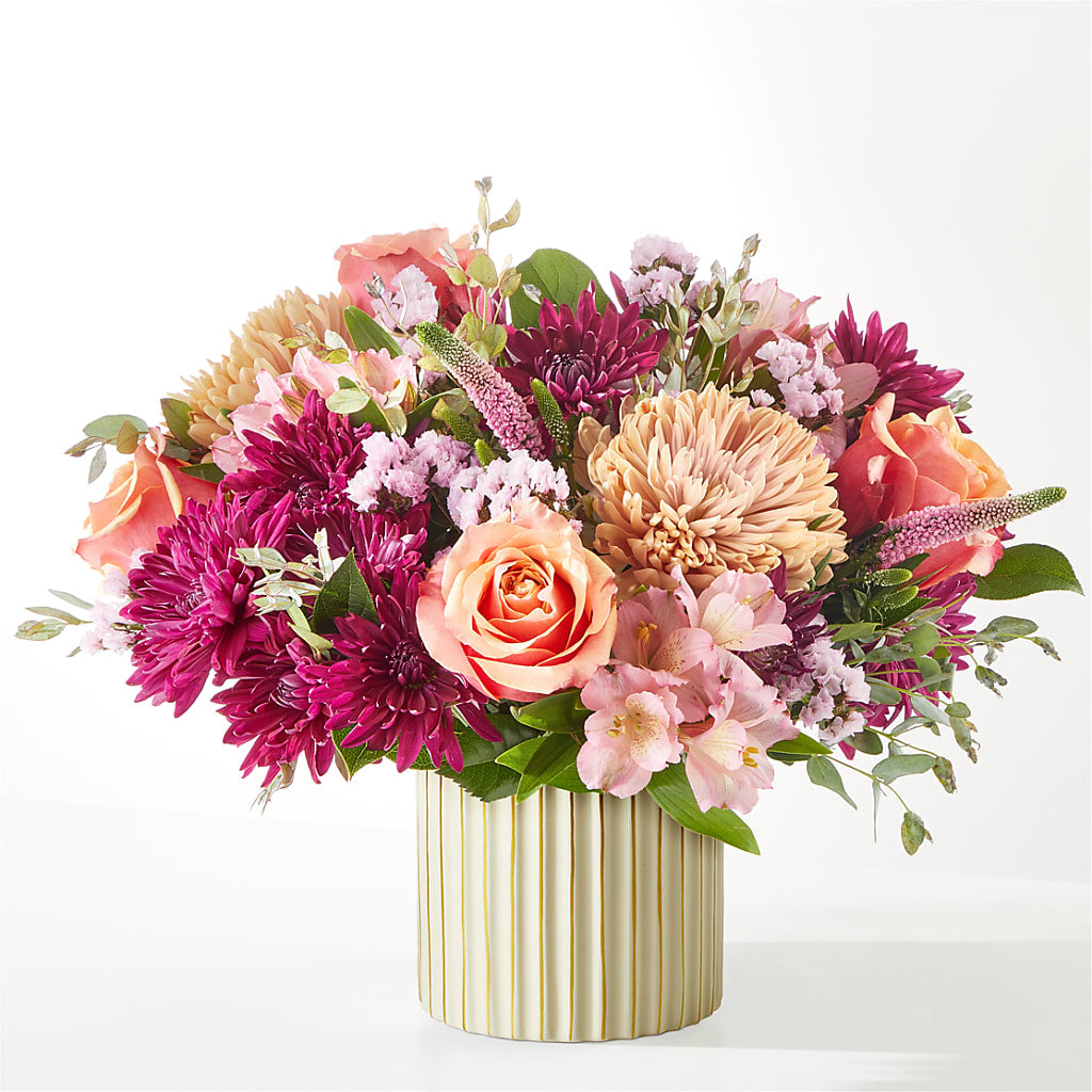 Berry Cobbler Bouquet with Ivory Vase – MERCY'S FLOWERS, Miami FL