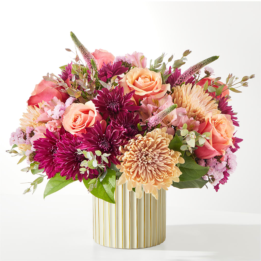 Berry Cobbler Bouquet with Ivory Vase – MERCY'S FLOWERS, Miami FL