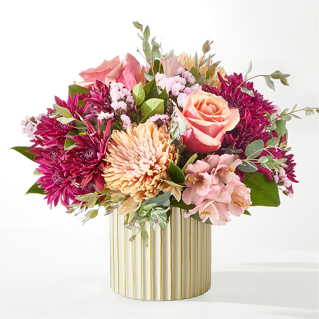 Berry Cobbler Bouquet with Ivory Vase – MERCY'S FLOWERS, Miami FL