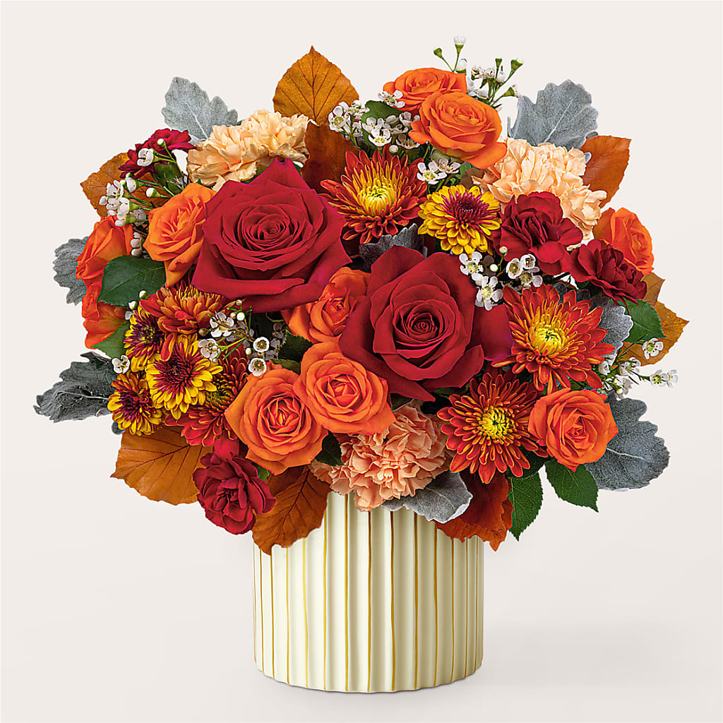 Merlot Bouquet with Ivory Vase – MERCY'S FLOWERS, Miami FL