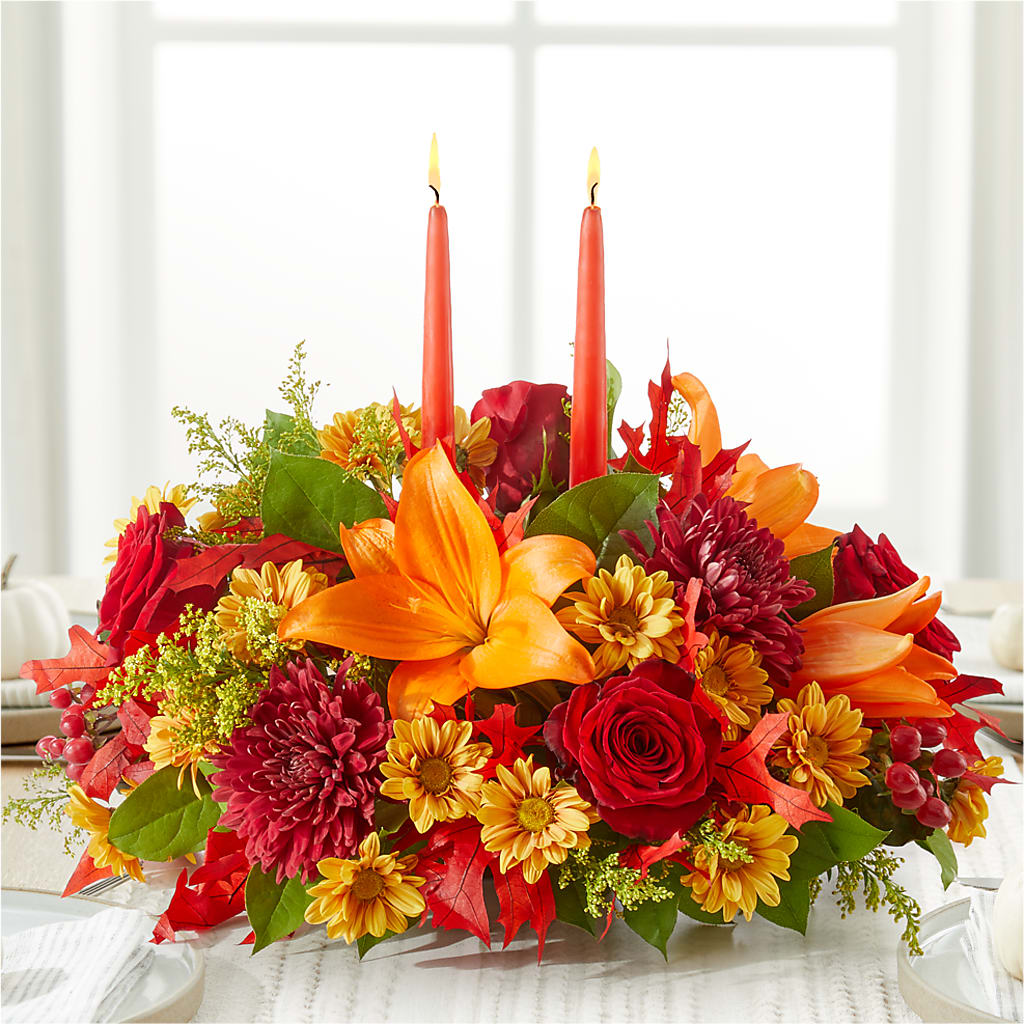 Autumn's Embrace Centerpiece – MERCY'S FLOWERS, Miami FL