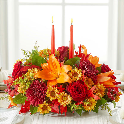 Autumn's Embrace Centerpiece – MERCY'S FLOWERS, Miami FL