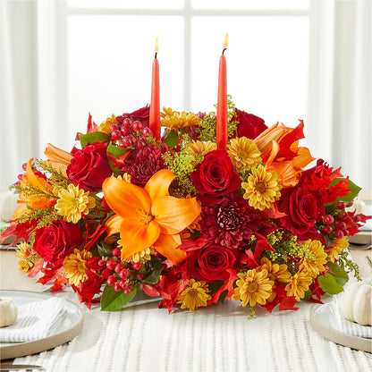Autumn's Embrace Centerpiece – MERCY'S FLOWERS, Miami FL